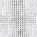 1 x 1 Polished Oriental White Marble Mosaic Tile - MosaicBros.com