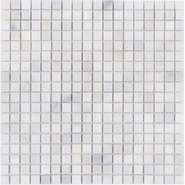 1 x 1 Polished Oriental White Marble Mosaic Tile - MosaicBros.com