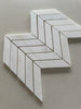 Polished Dolomite marble chevron mosaic with an elegant geometric pattern