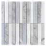 Rockart Blue Mix Carrara Thassos Stacked 12x12 mosaic featuring polished blue and white natural stone

