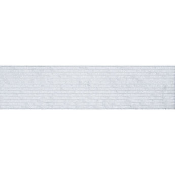 Secil White Marble 6x24 Combed Brushed Ledger Panel.