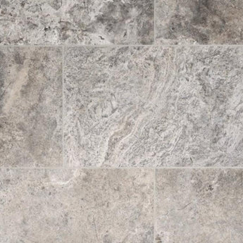 12 x 24 Filled and Honed Silver Travertine Tile - MosaicBros.com