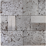 Full sheet of Soho Hill matte marble mosaic tiles by Mythology Tile, showcasing elegant grey and white marble pattern.