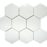 Thassos 4 inch hexagon polished white marble mosaic tile