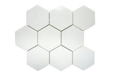 Thassos 4 inch hexagon polished white marble mosaic tile