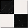 black and white marble checkerboard bathroom floor tile