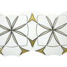 Waterjet Monaco Thassos brass stainless steel mosaic tile with geometric floral pattern