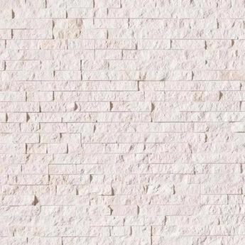 White Pearl Limestone 6x24 Stacked Stone Ledger Panel.