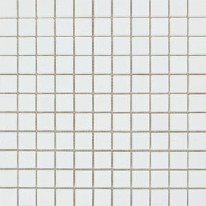 1 x 1 Polished Thassos White Marble Mosaic Tile.