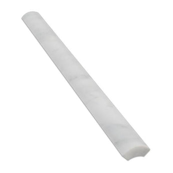 1 x 12 Honed Bianco Carrara Marble Quarter Round Trim.