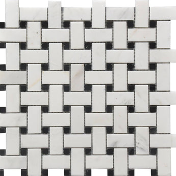 ROCKART BASKET WEAVE MARBLE BW MOS 12X12.