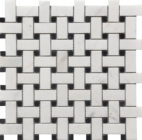 ROCKART BASKET WEAVE MARBLE BW MOS 12X12.