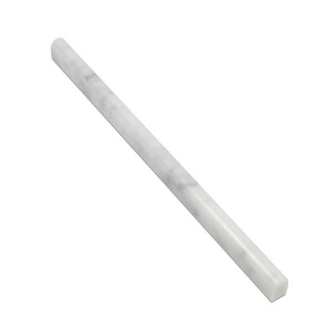 1/2 x 12 Honed Bianco Carrara Marble Pencil Liner.