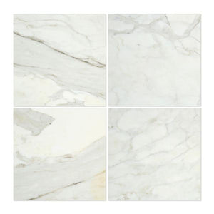 12 x 12 Honed Calacatta Gold Marble Tile.