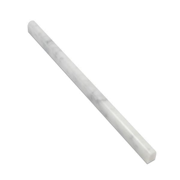 1/2 x 12 Polished Bianco Carrara Marble Pencil Liner.