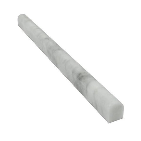 1/2 x 12 Polished Bianco Mare Marble Pencil Liner.