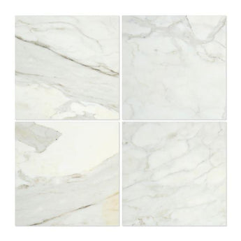 12 x 12 Polished Calacatta Gold Marble Tile.