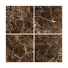 12 x 12 Polished Emperador Dark Marble Tile.