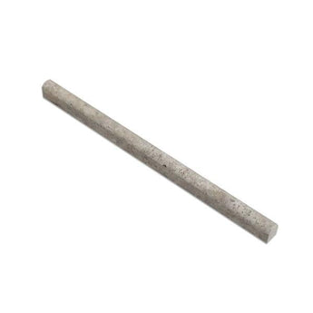 1/2 x 12 Tumbled Silver Travertine Pencil Liner.