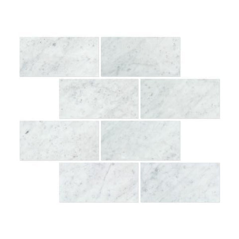 12 x 24 Honed Bianco Carrara Marble Tile.