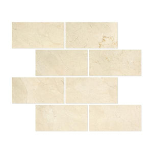 12 x 24 Honed Crema Marfil Marble Tile - Premium.