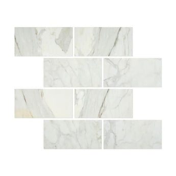 12 x 24 Polished Calacatta Gold Marble Tile.