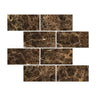 12 x 24 Polished Emperador Dark Marble Tile.