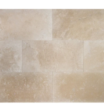 12 x 24 Filled and Honed Ivory Travertine Tile.