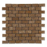 Noce Travertine 1x2 Tumbled Mosaic Tile.