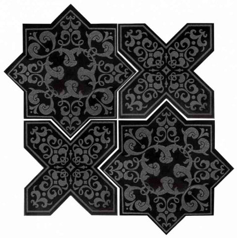 PANTHEON  Black stone Mosaic Tile.