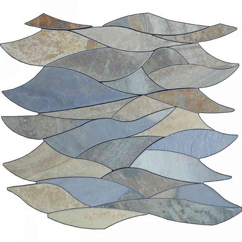 WATERJET Picasso 1 Multicolor slate Mosaic Tile.