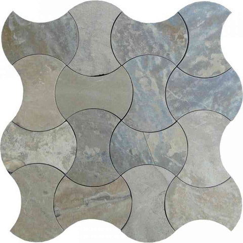 WATERJET Picasso 2 Multicolor slate Mosaic Tile.