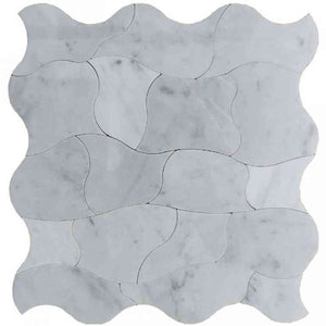 WATERJET Picasso 3 Bianco Carrara Mosaic Tile.