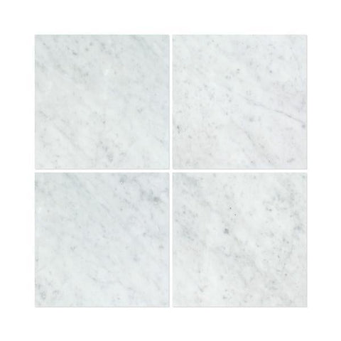 18 x 18 Honed Bianco Carrara Marble Tile.