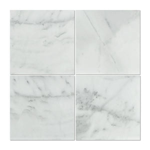 18 x 18 Honed Bianco Mare Marble Tile.