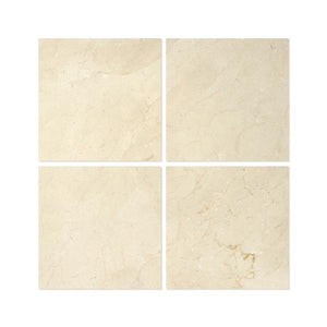 18 x 18 Honed Crema Marfil Marble Tile - Premium.
