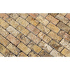 1x2 Tumbled Scabos Travertine Brick Mosaic Tile - MosaicBros.com