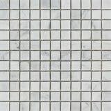 1 x 1 Polished Bianco Carrara Marble Mosaic Tile.