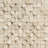1 x 1 Split-faced Ivory Travertine 3-D Mosaic Tile.