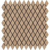 1 x 2 Tumbled Noce Travertine Diamond Mosaic Tile.