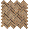 1 x 2 Tumbled Noce Travertine Herringbone Mosaic Tile.
