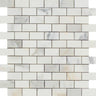 1 x 2 Honed Calacatta Gold Marble Brick Mosaic Tile.