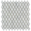 1 x 2 Honed Bianco Carrara Marble Diamond Mosaic Tile.