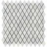 1 x 2 Polished Oriental White Marble Diamond Mosaic Tile.