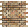 1 x 2 Polished Scabos Travertine Brick Mosaic Tile.