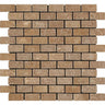 1 x 2 Tumbled Noce Travertine Brick Mosaic Tile.