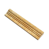 2 1/2 x 12 Honed Gold Travertine Double-Step Chair Rail Trim.