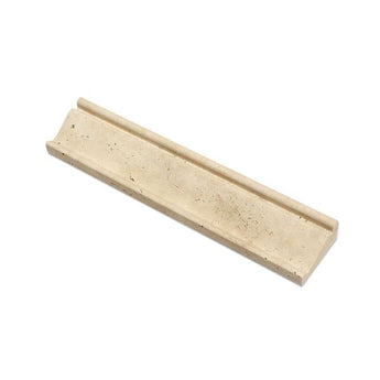 2 1/2 x 12 Honed Ivory Travertine Crown Molding.