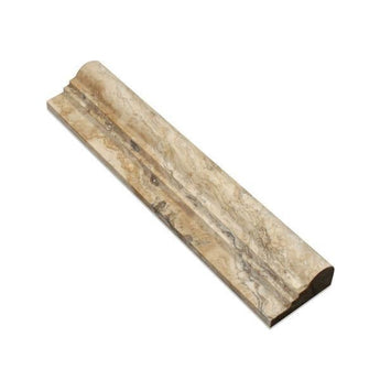 2 1/2 x 12 Honed Philadelphia Travertine Double-Step Chair Rail Trim.