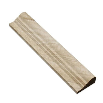 2 1/2 x 12 Honed Valencia Travertine Double-Step Chair Rail Trim.